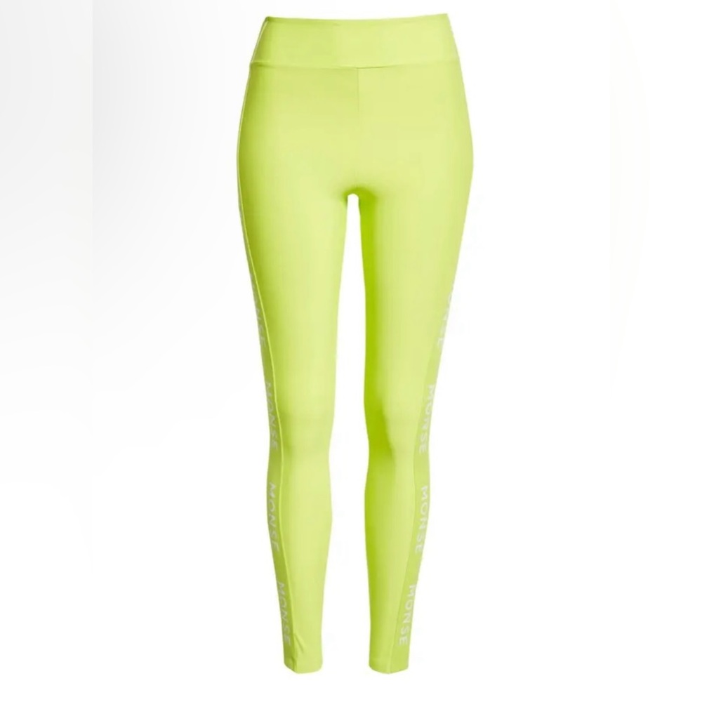 MONSE Logo Tape Leggings - Lime NWT Size Medium
